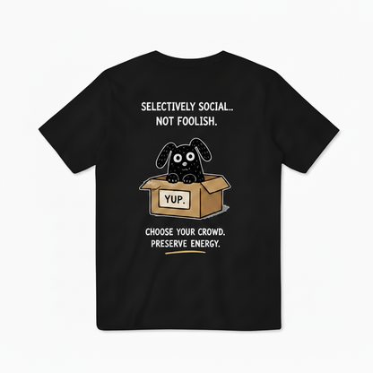 Selectively Social Funny Dog Tee