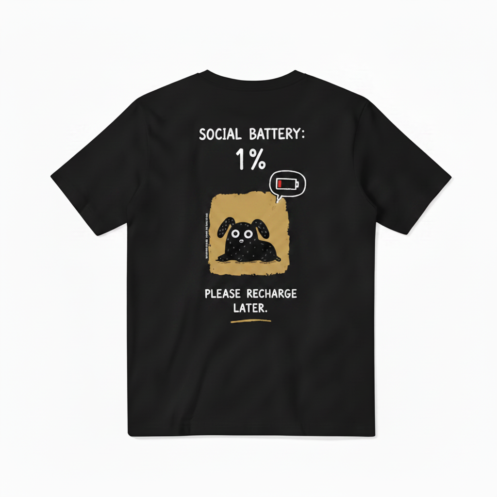 "Social Battery 1%" Tee