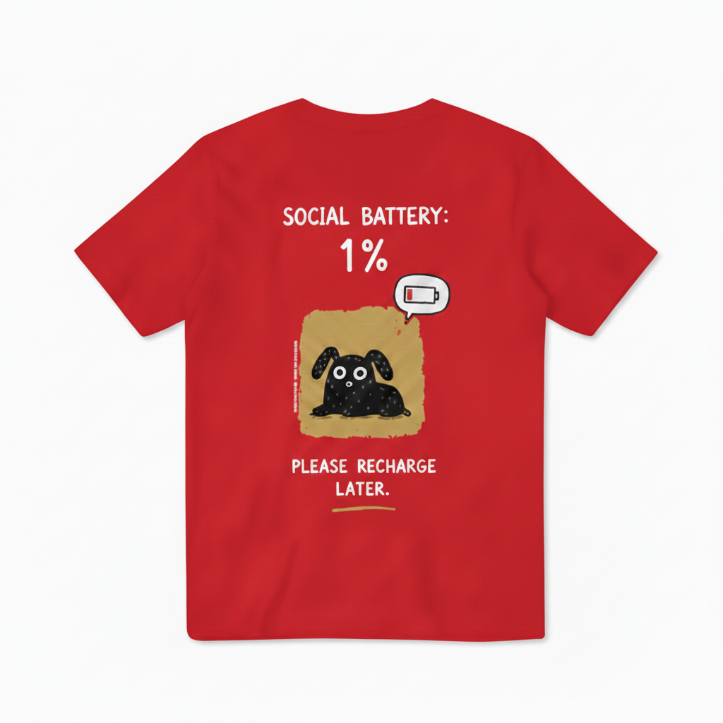 "Social Battery 1%" Tee