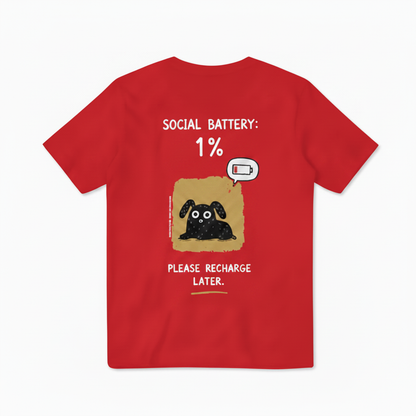 "Social Battery 1%" Tee