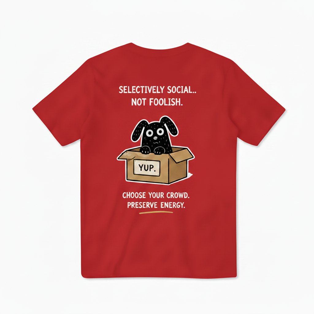 Selectively Social Funny Dog Tee