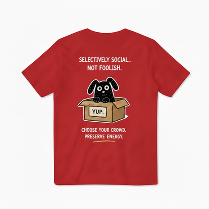 Selectively Social Funny Dog Tee