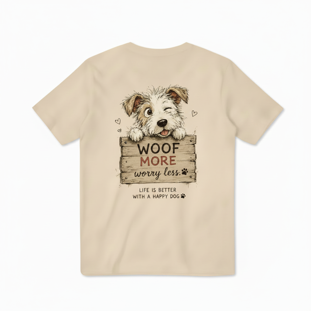 "Woof More Worry Less" Tee