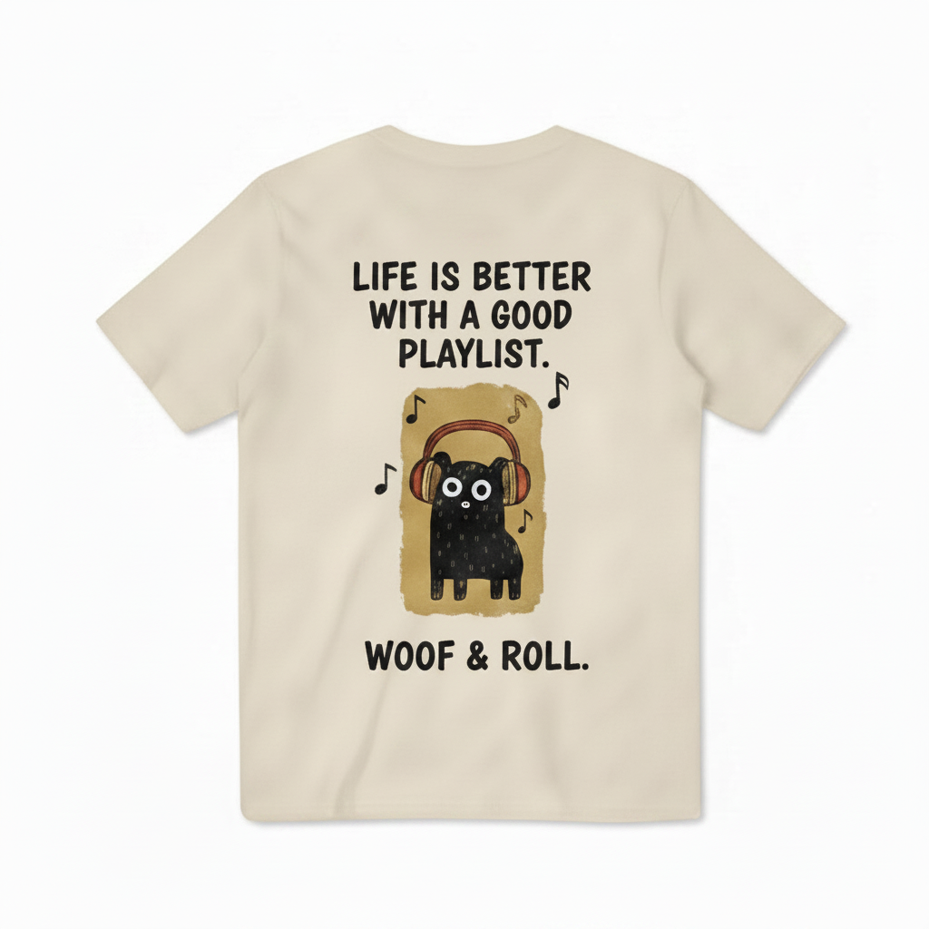"Woof & Roll"Dog Tee