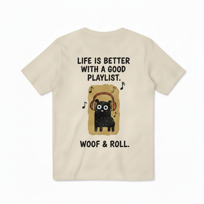 "Woof & Roll"Dog Tee