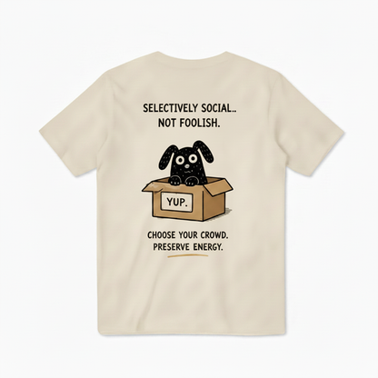 Selectively Social Funny Dog Tee
