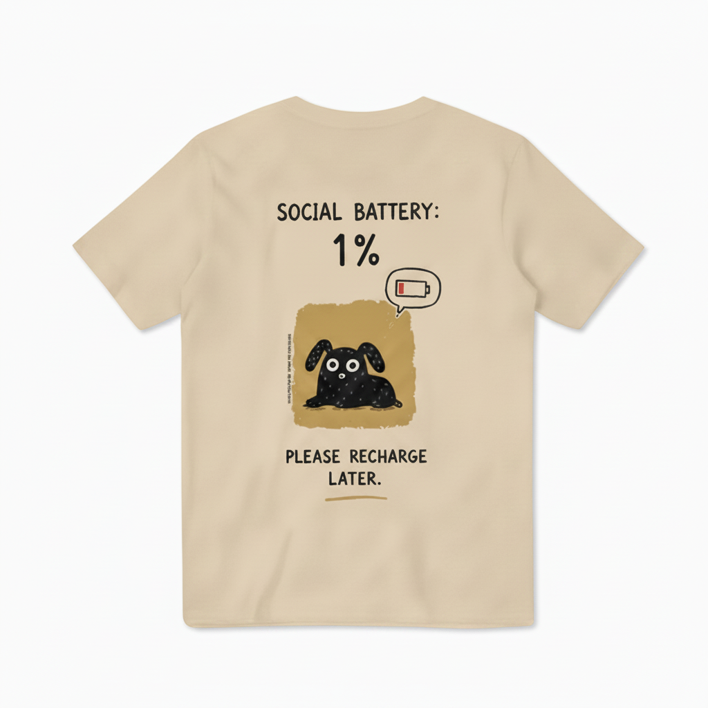 "Social Battery 1%" Tee