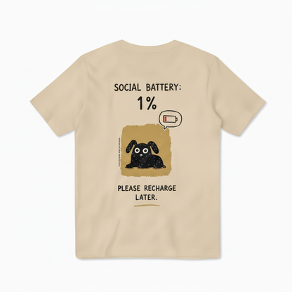 "Social Battery 1%" Tee