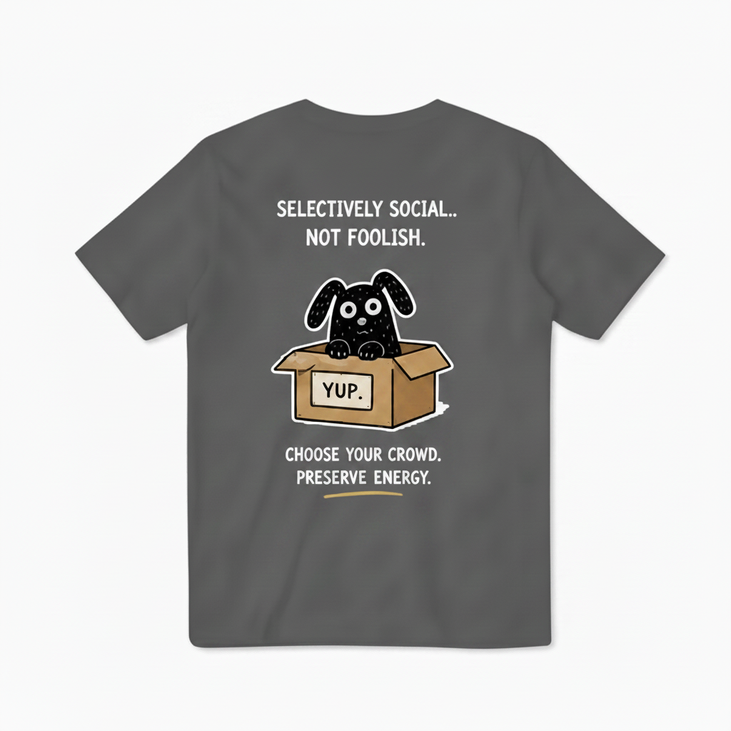 Selectively Social Funny Dog Tee