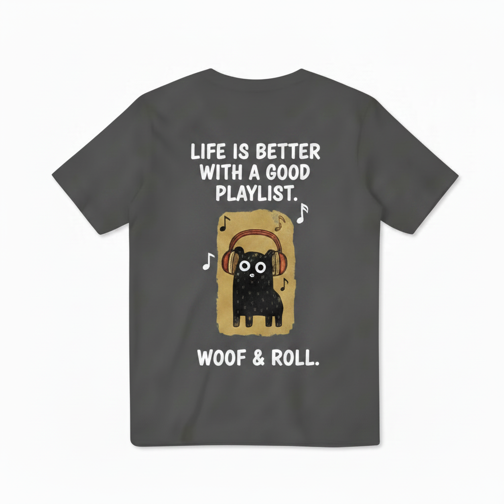 "Woof & Roll"Dog Tee