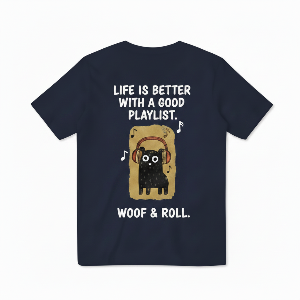 "Woof & Roll"Dog Tee