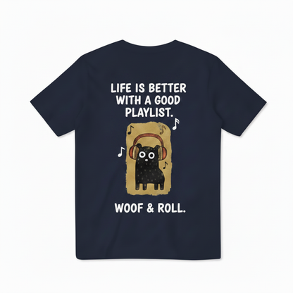 "Woof & Roll"Dog Tee