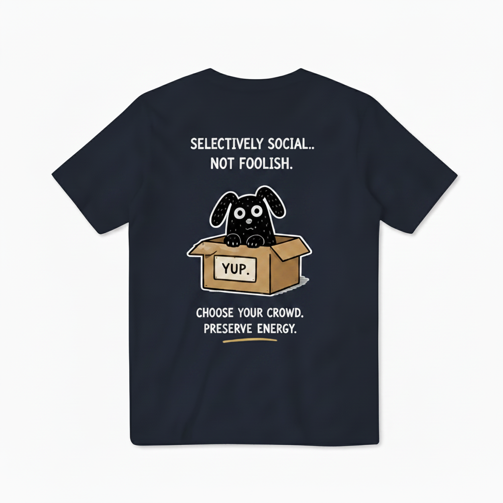 Selectively Social Funny Dog Tee