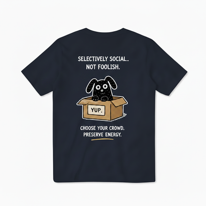 Selectively Social Funny Dog Tee