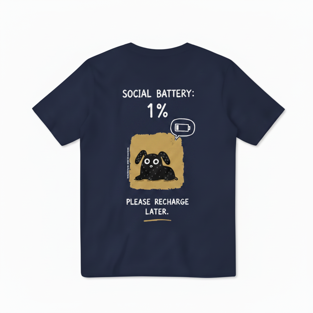 "Social Battery 1%" Tee