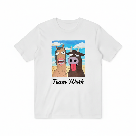 Team Work T-shirt Pure White Background