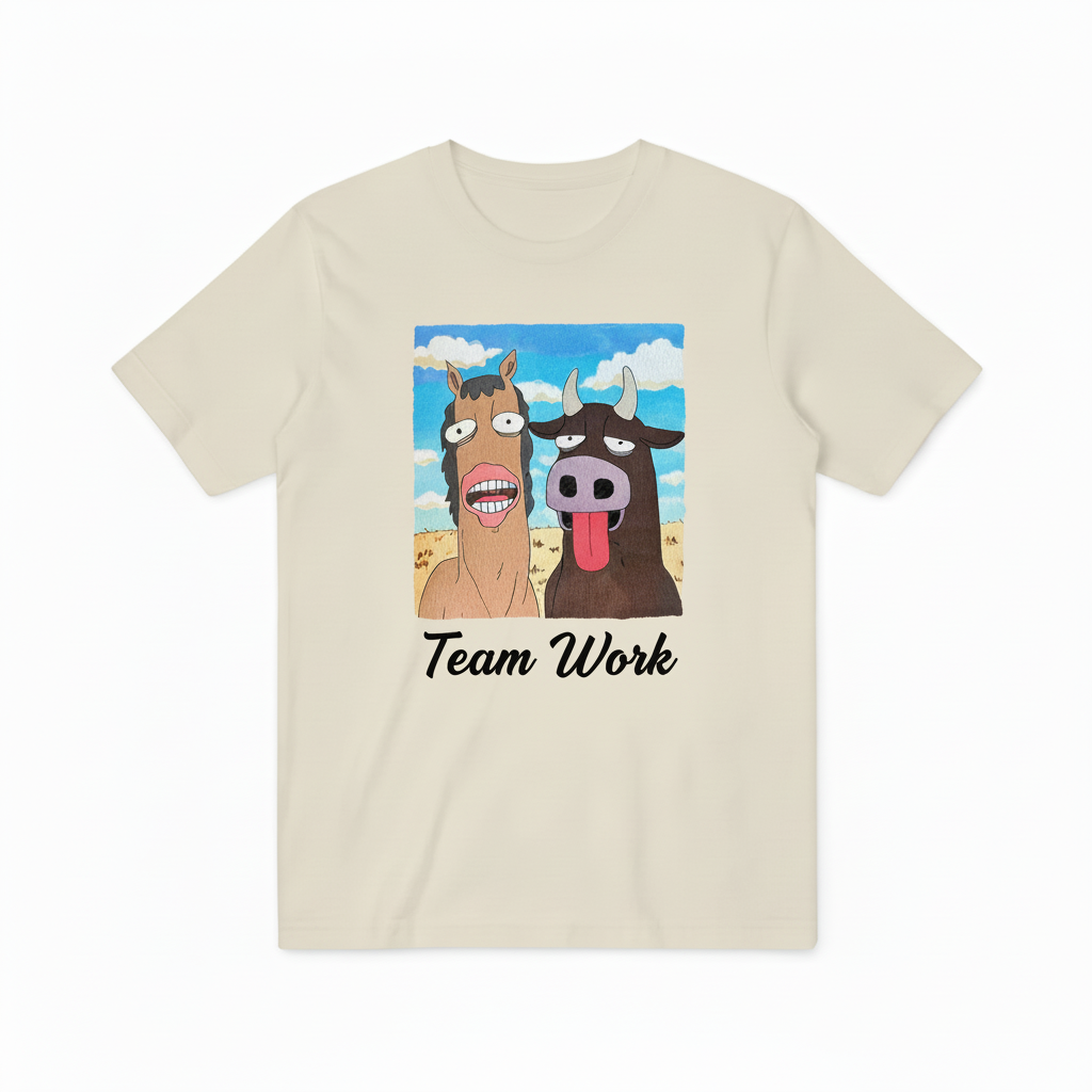 Team Work 米黄色T恤