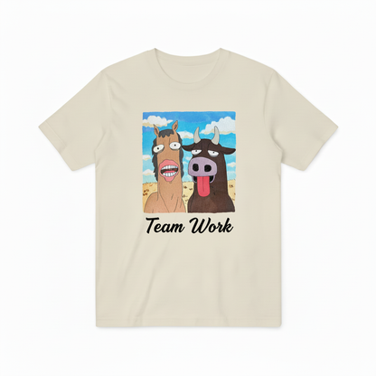 Team Work 米黄色T恤