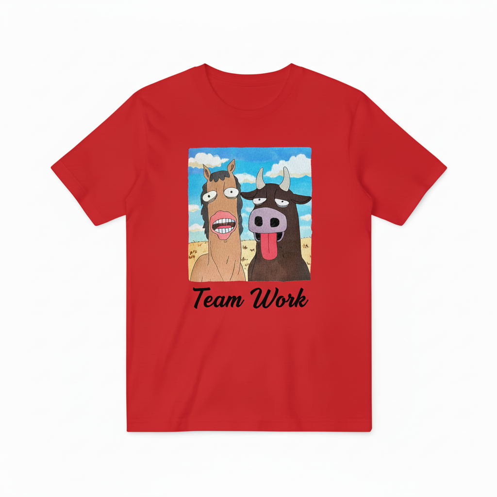 Team Work 红色T恤
