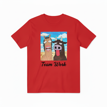 Team Work 红色T恤