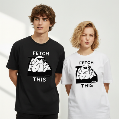 "Fetch This" Funny Rebel Dog Car Graphic Tee T7123