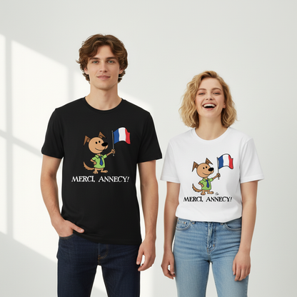 Merci Annecy Funny Dog Graphic Tee T7115