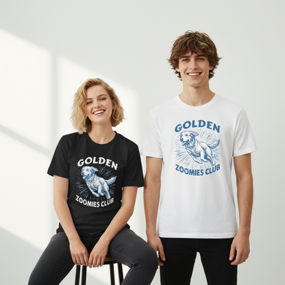 Golden Zoomies Club Retro Golden Retriever Graphic Tee T7110