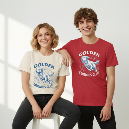 Golden Zoomies Club Retro Golden Retriever Graphic Tee T7110