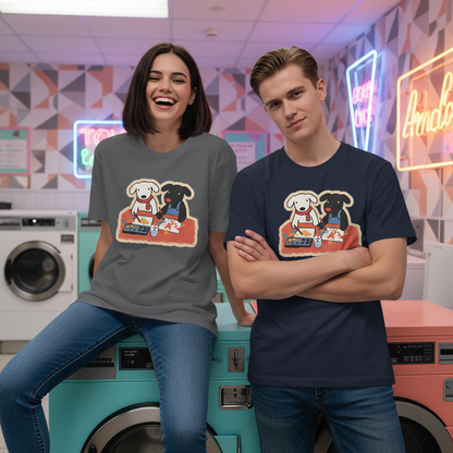 Painting Dogs Cute Duo Graphic Tee – Dog Lover Gift T7093