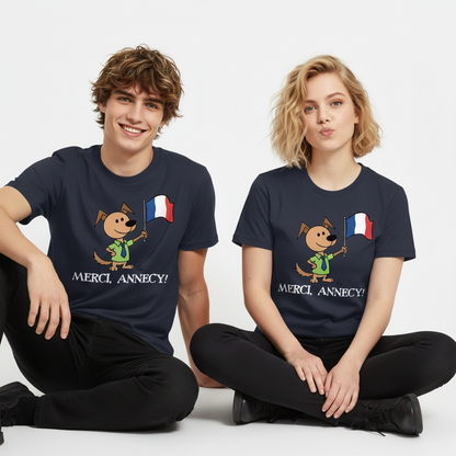 Merci Annecy Funny Dog Graphic Tee T7115