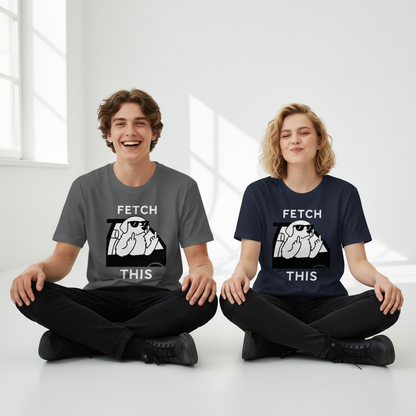 "Fetch This" Funny Rebel Dog Car Graphic Tee T7123