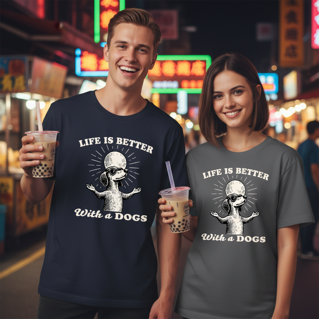 "Life Is Better With a Dog" Funny Dachshund Tee T2027