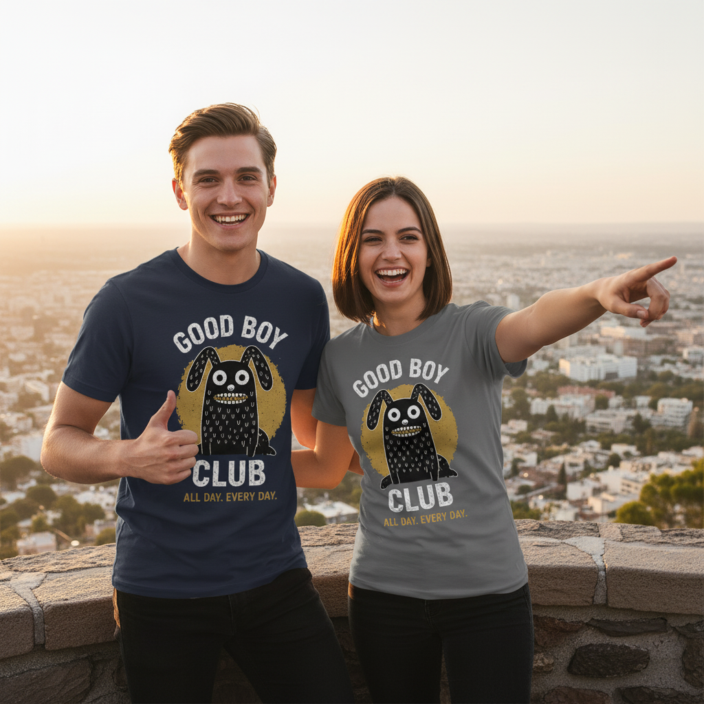Good Boy Club Funny Monster Dog Graphic Tee T7099