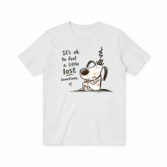 It's Ok To Feel Lost Cute Dog Graphic Tee T7116