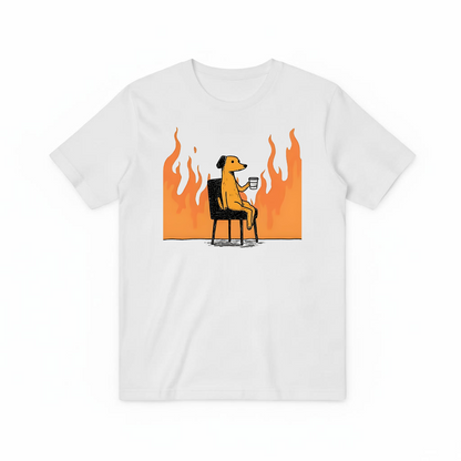 "This Is Fine" Funny Dog on Fire Graphic Tee T7122
