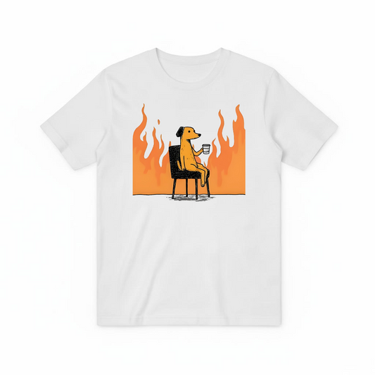 "This Is Fine" Funny Dog on Fire Graphic Tee T7122