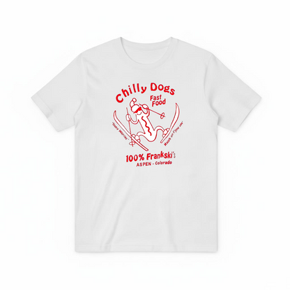 Chilly Dogs Skiing Dachshund Retro Funny Graphic Tee T7104
