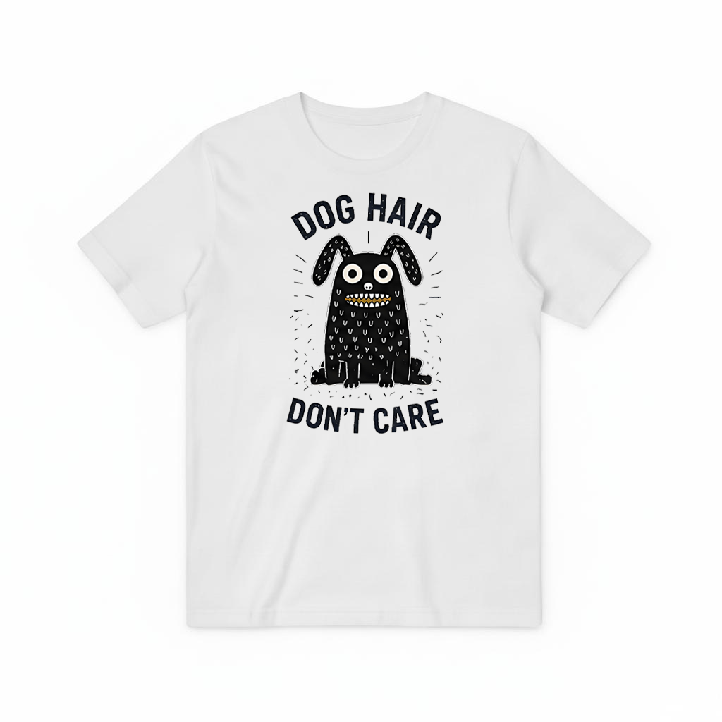 "Dog Hair Don't Care" Funny Monster Dog Graphic Tee T7101