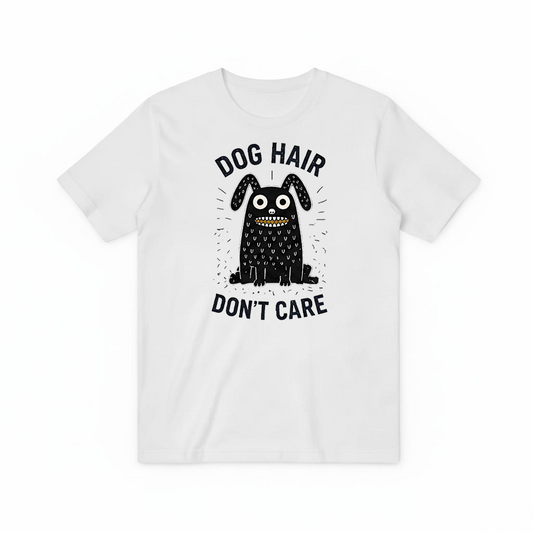 "Dog Hair Don't Care" Funny Monster Dog Graphic Tee T7101