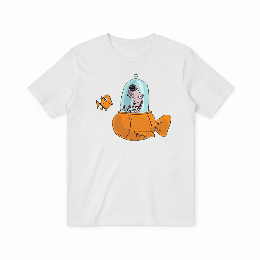 Dog in Fish Sub Funny Graphic Tee T7118