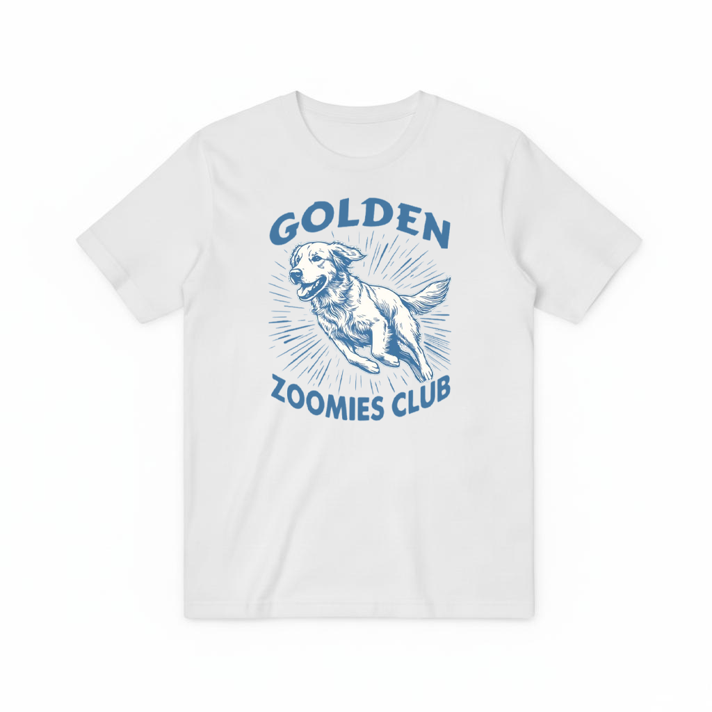 Golden Zoomies Club Retro Golden Retriever Graphic Tee T7110