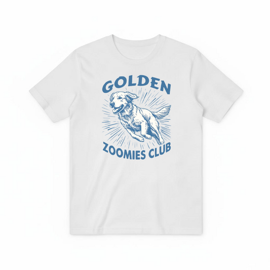 Golden Zoomies Club Retro Golden Retriever Graphic Tee T7110