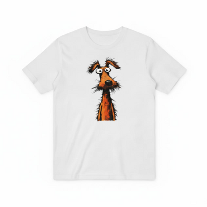 Crazy Eyes Funny Scruffy Dog Cartoon Graphic Tee T7111