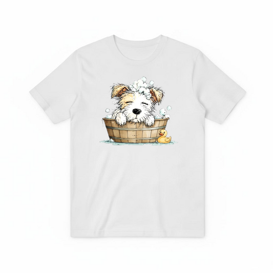 Bubble Bath Puppy Cute Watercolor Graphic Tee T7103