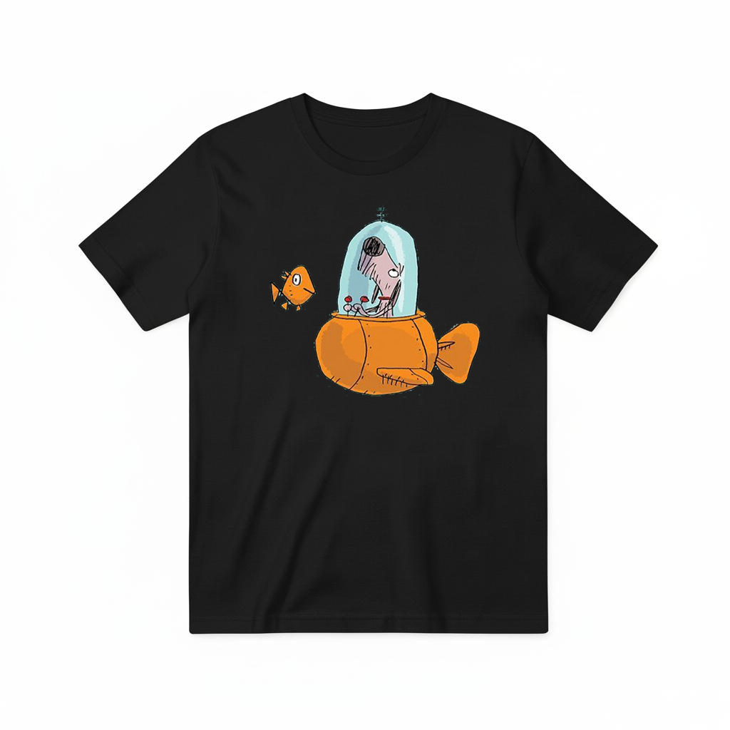 Dog in Fish Sub Funny Graphic Tee T7118