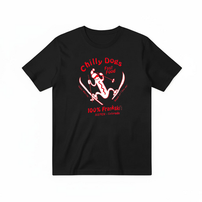 Chilly Dogs Skiing Dachshund Retro Funny Graphic Tee T7104