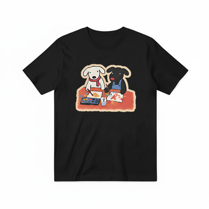 Painting Dogs Cute Duo Graphic Tee – Dog Lover Gift T7093