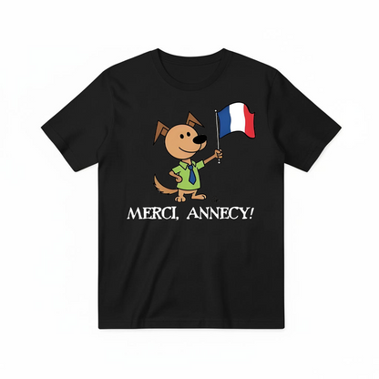 Merci Annecy Funny Dog Graphic Tee T7115