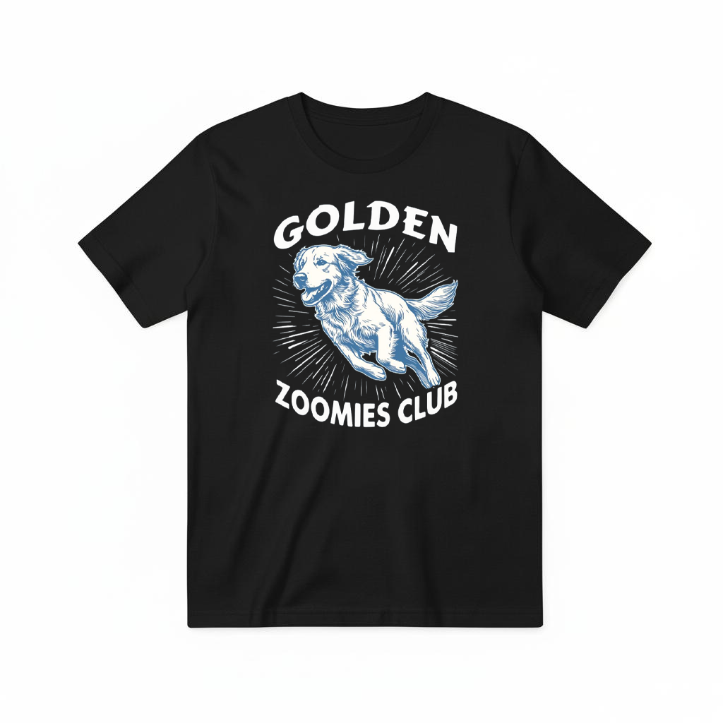 Golden Zoomies Club Retro Golden Retriever Graphic Tee T7110