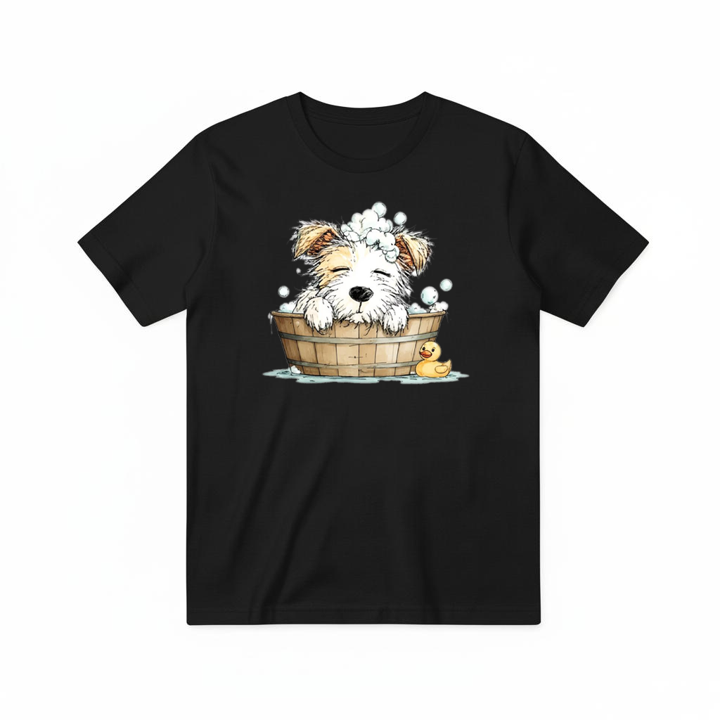 Bubble Bath Puppy Cute Watercolor Graphic Tee T7103